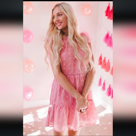 ♥️Last one New pretty pink swiss dot dress - Picture 6 of 13